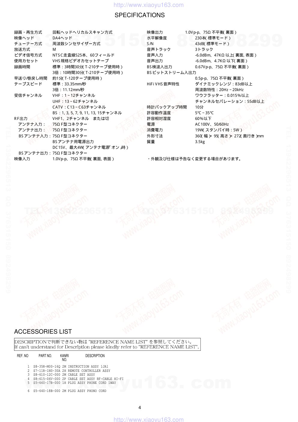 爱华AIWA HV-BX100D放像机维修手册-3 爱华AIWA HV-BX100D放像机维修手册-3