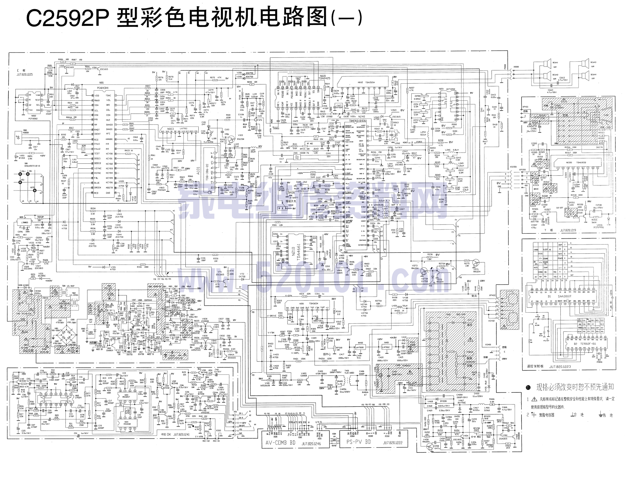 长虹C2592P彩电图纸-0 长虹C2592P彩电图纸-0