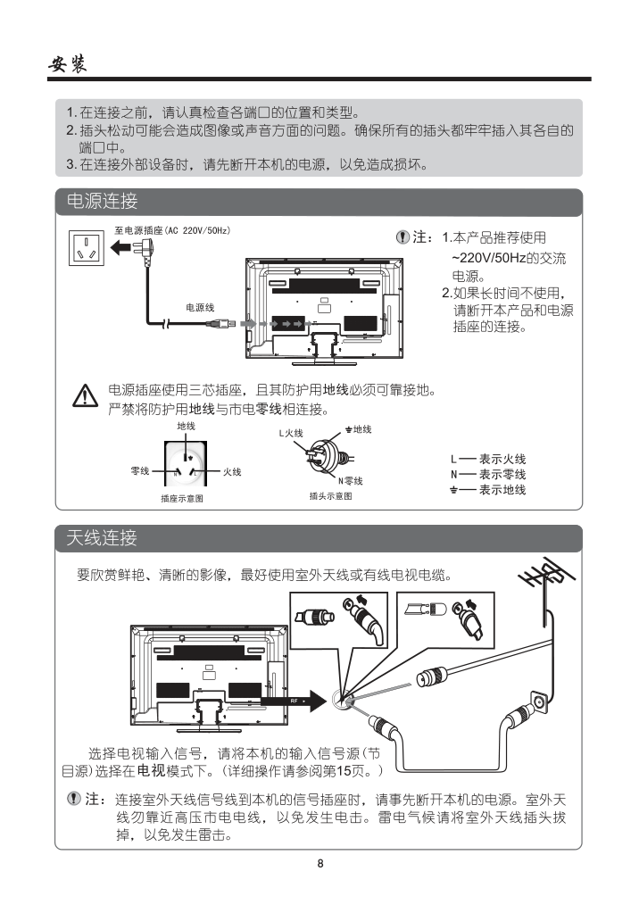 厦华LC-50KM70液晶彩电使用说明书-9