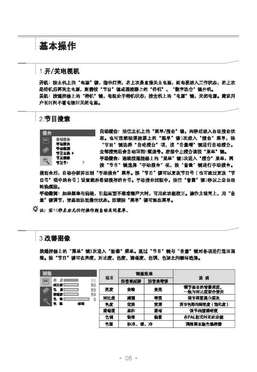 TCL王牌AT2965彩电使用说明书-8 TCL王牌AT2965彩电使用说明书-8