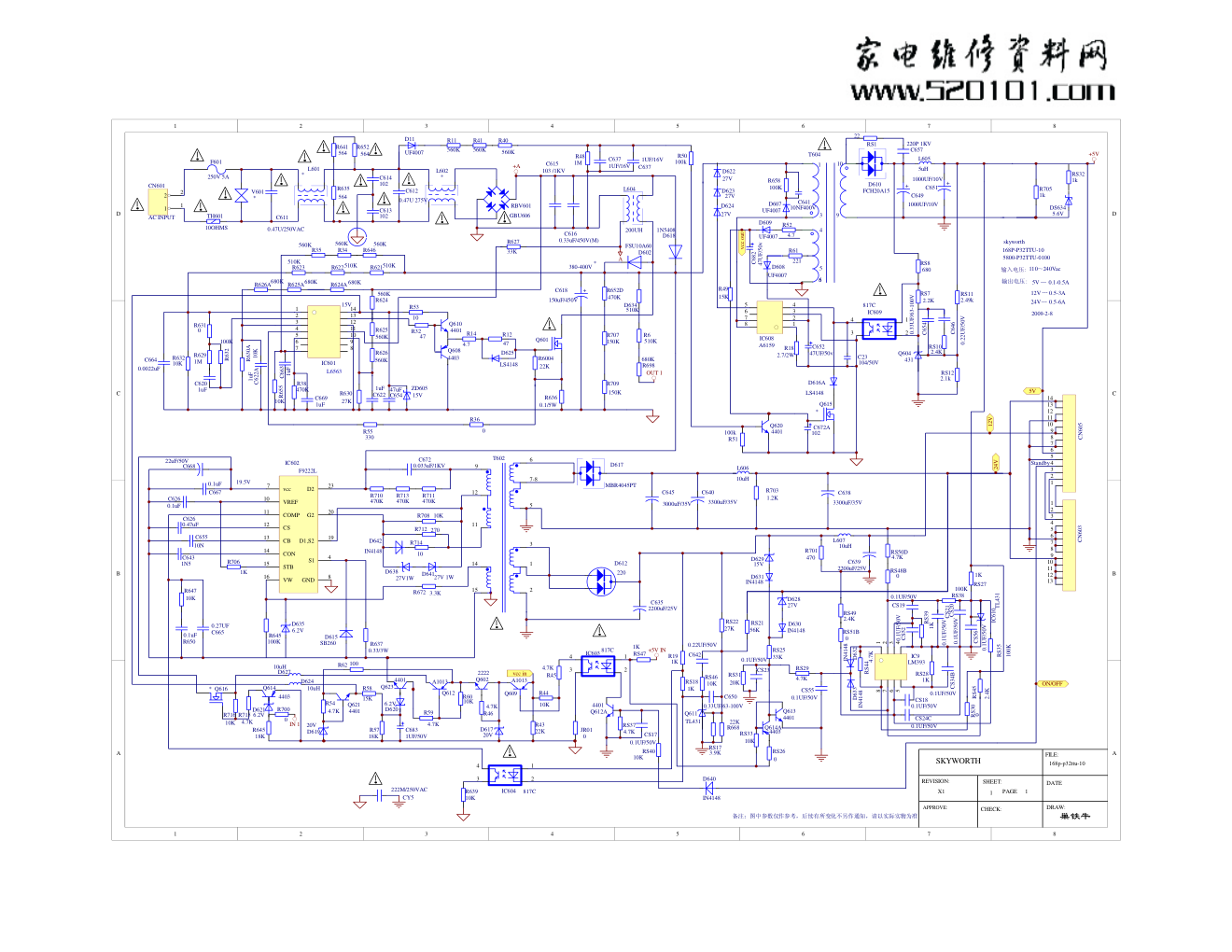 创维37L01HM液晶电视(168P-P32TTU-10电源板)电路图-0 创维37L01HM液晶电视(168P-P32TTU-10电源板)电路图-0