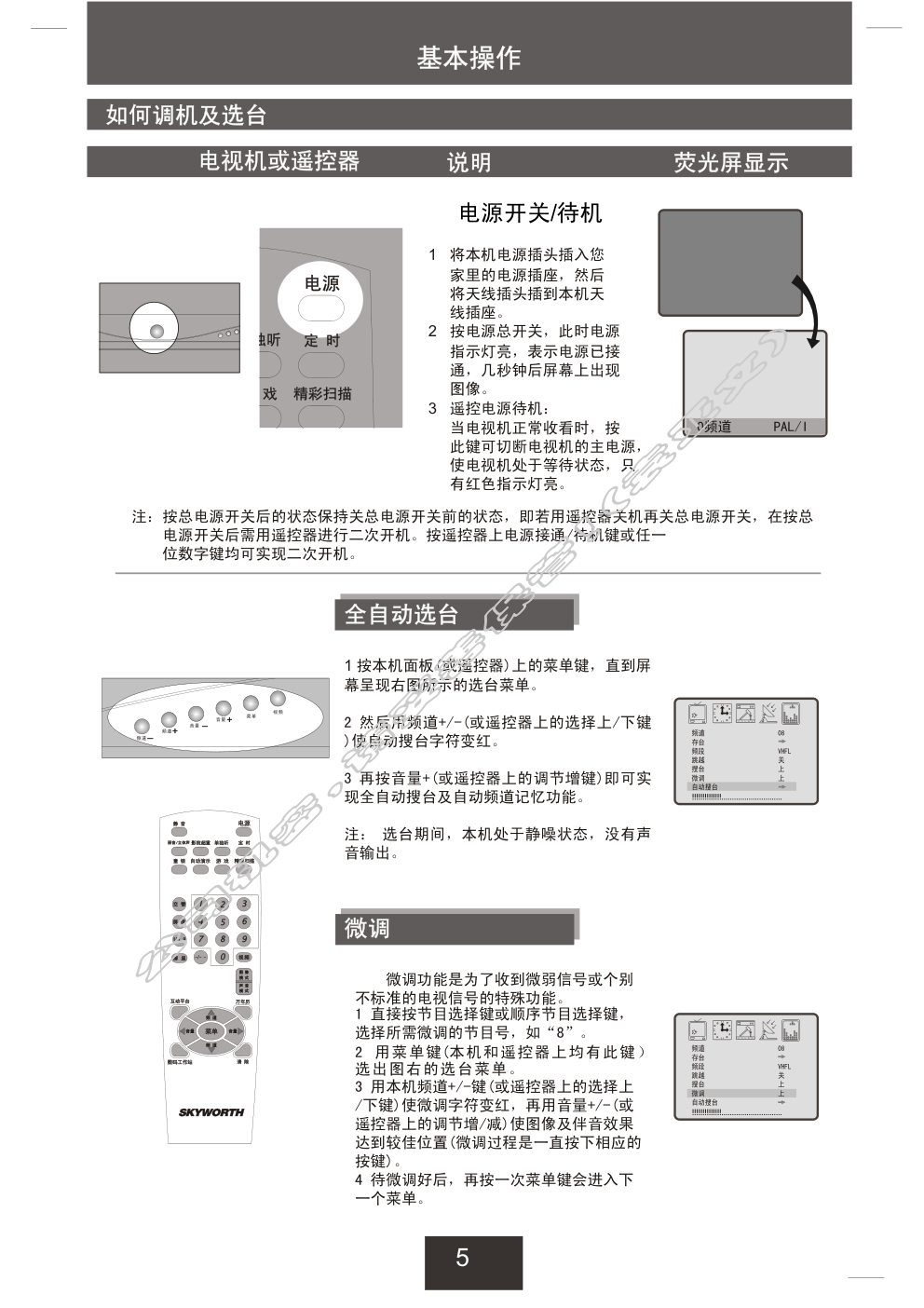 创维21T66AA(3T30机芯)彩电使用说明书-5 创维21T66AA(3T30机芯)彩电使用说明书-5