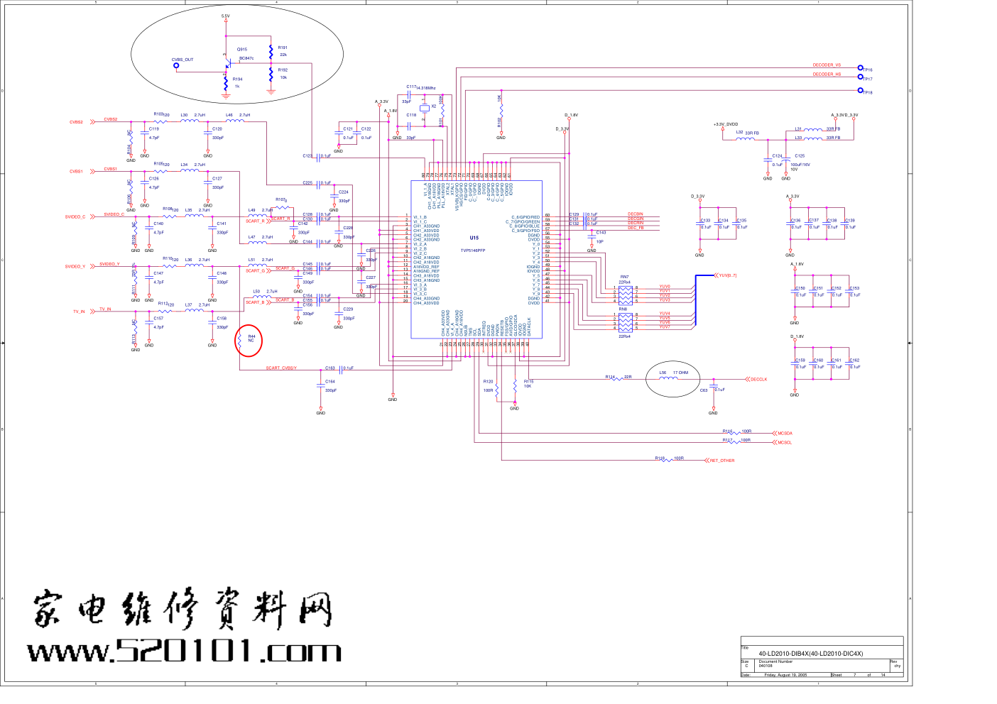 TCL LCD1510液晶电视原理图-6 TCL LCD1510液晶电视原理图-6
