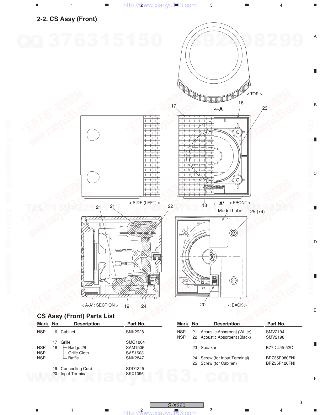 先锋PIONEER S-X360XTWUC电路图-2
