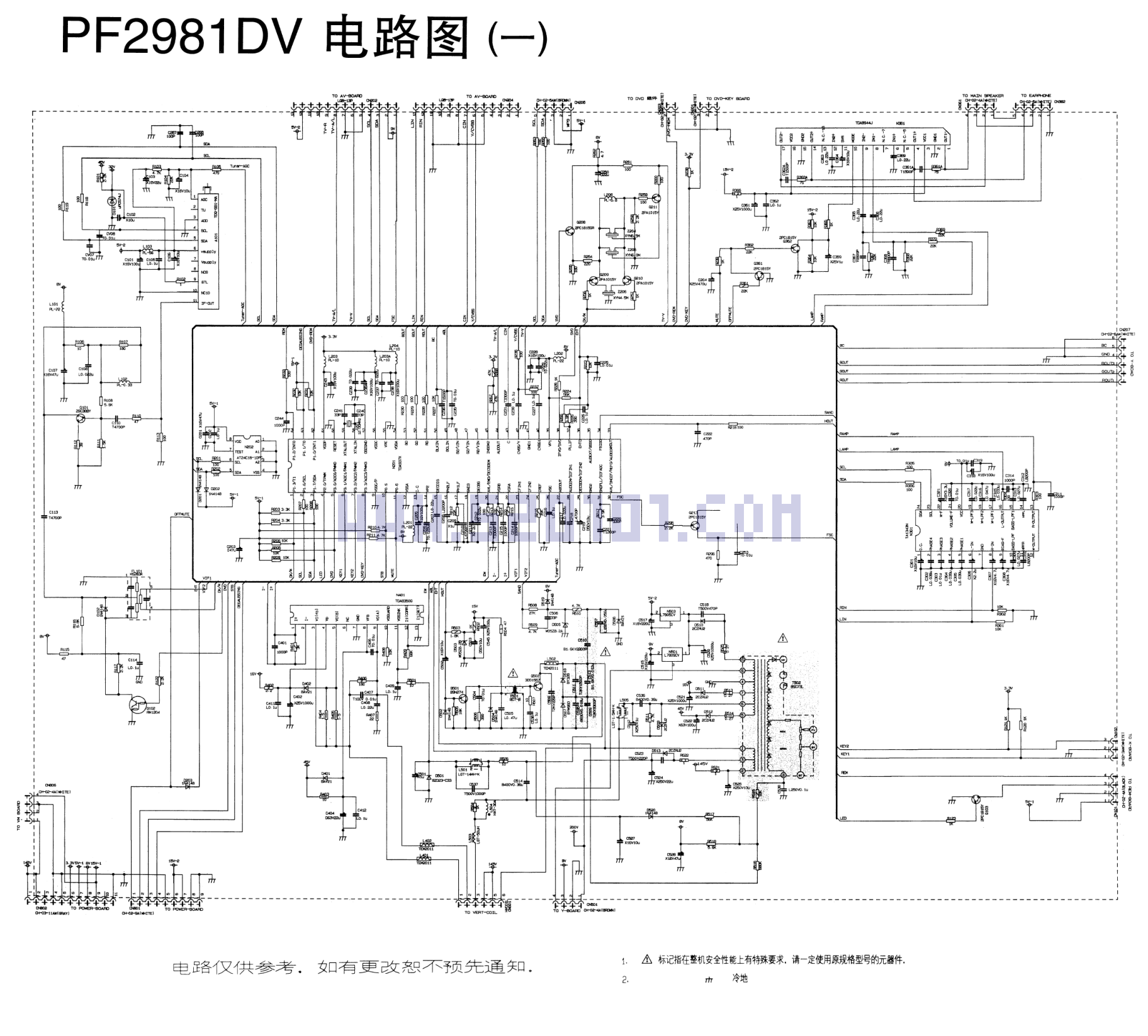 长虹PF2981DV(TDA937X)彩电图纸-0 长虹PF2981DV(TDA937X)彩电图纸-0