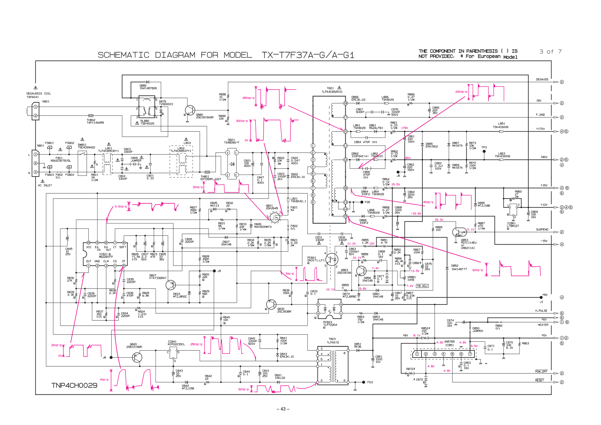 松下TX-T7F37A CRT显示器电路图纸-3