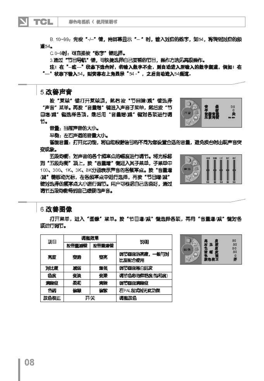 TCL王牌HD31181彩电使用说明书-8 TCL王牌HD31181彩电使用说明书-8