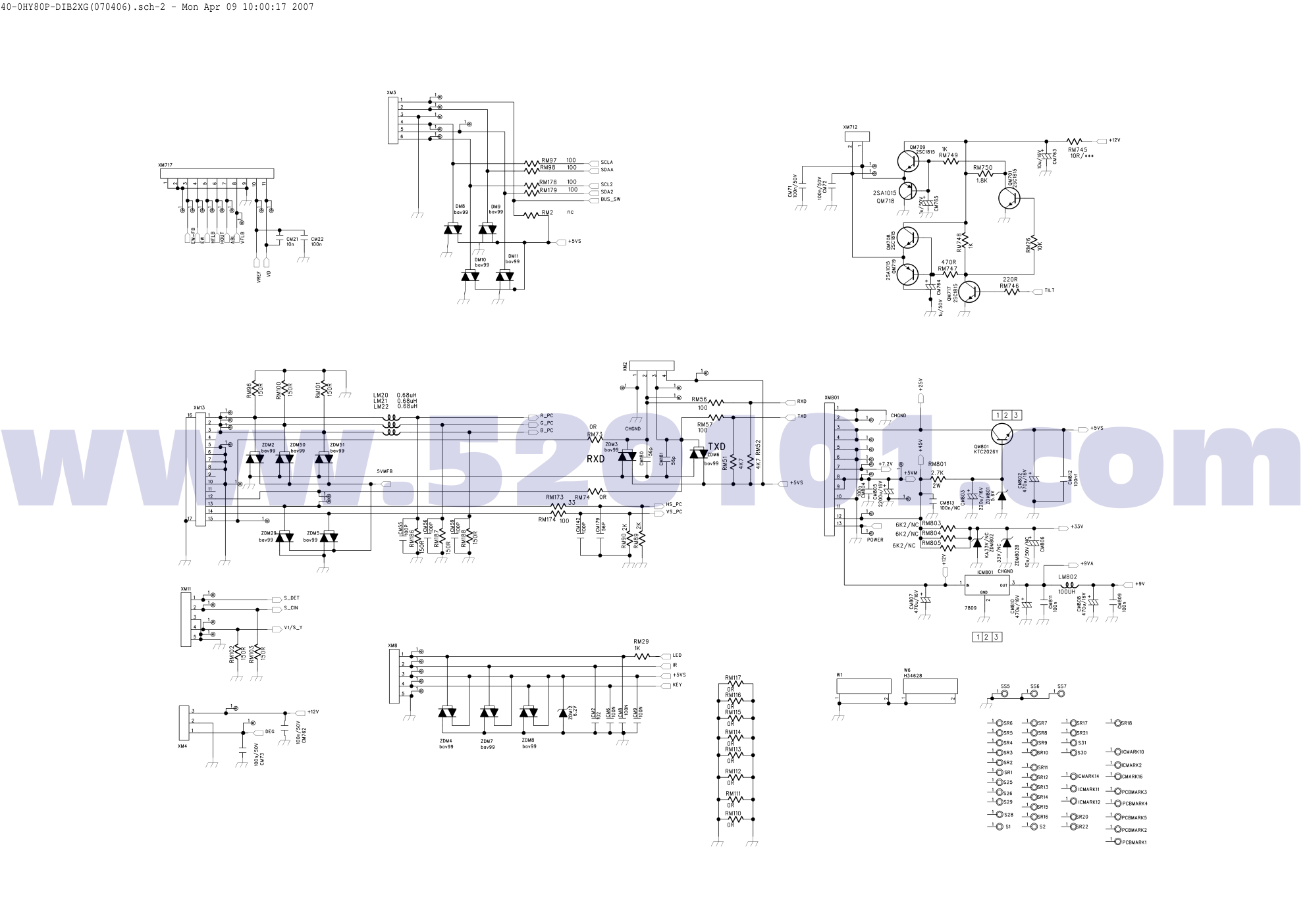 TCL HiD HY80系列机型数字板原理图-1 TCL HiD HY80系列机型数字板原理图-1
