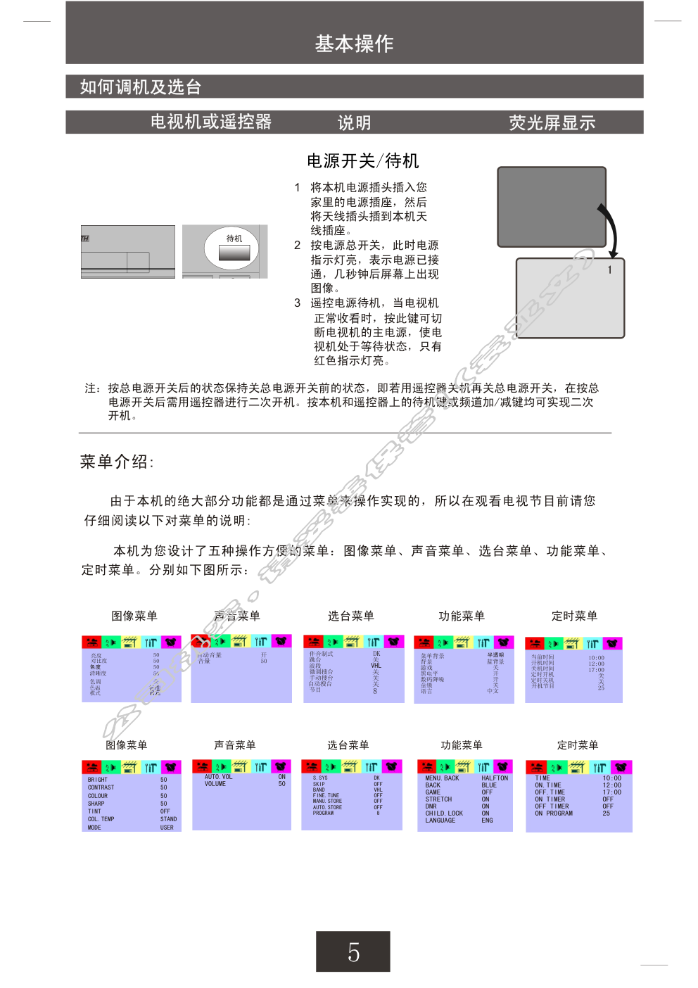 创维21NF9000(3S30机芯)彩电使用说明书-5 创维21NF9000(3S30机芯)彩电使用说明书-5