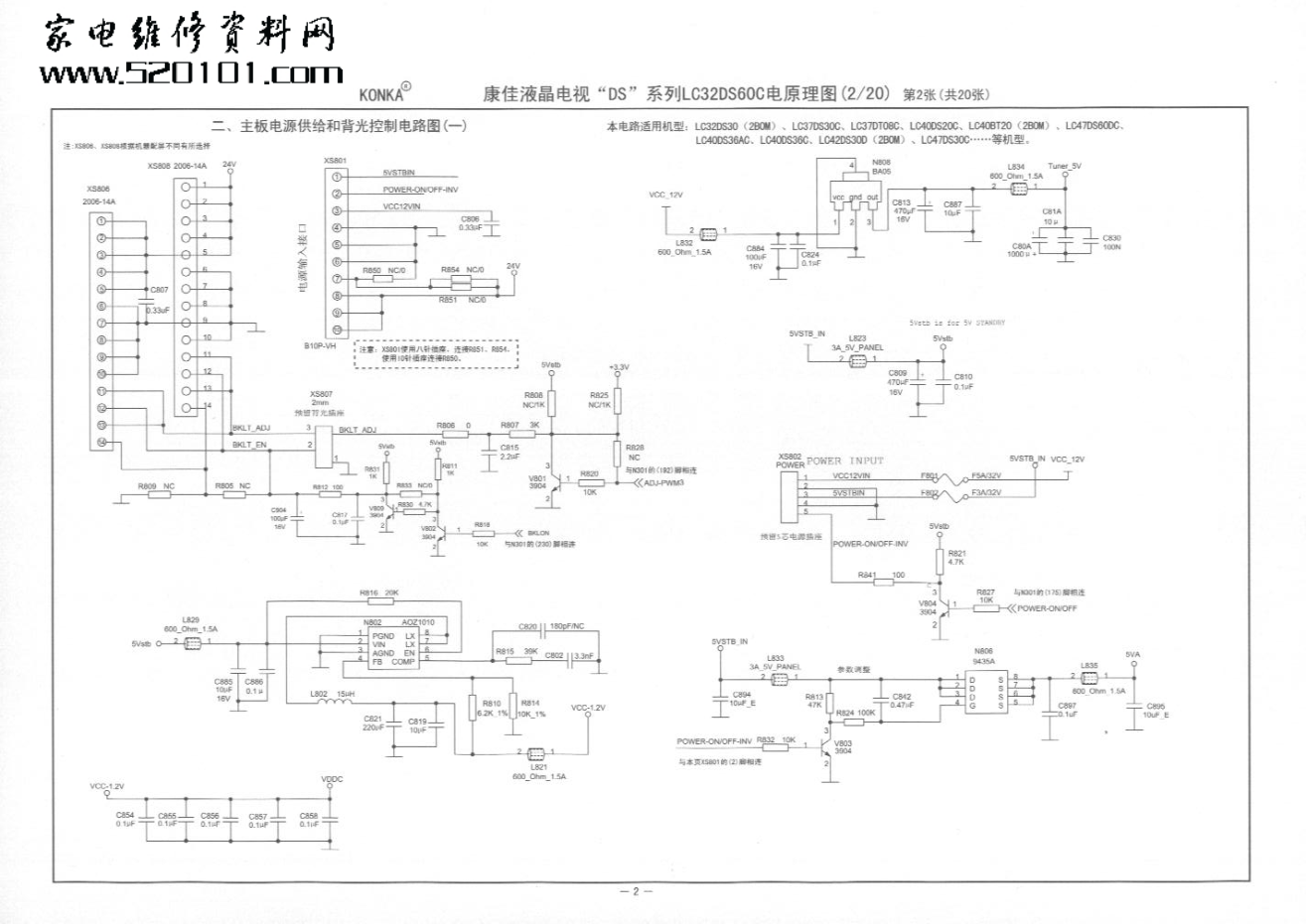 康佳DS系列液晶电视电路原理图-1 康佳DS系列液晶电视电路原理图-1