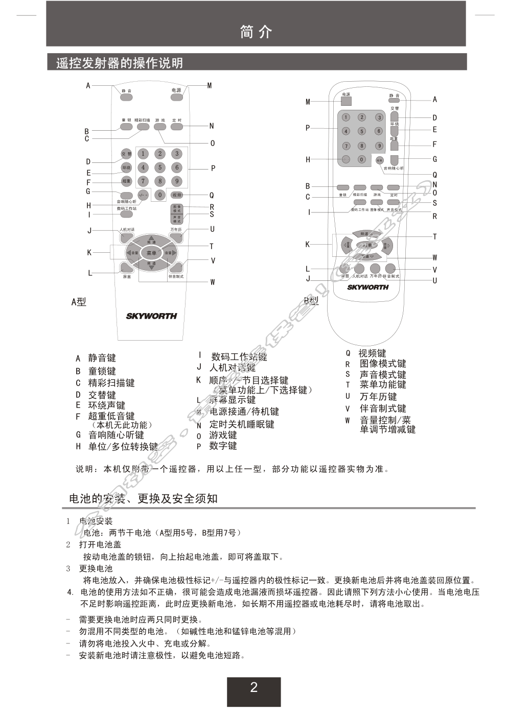创维29T62AA(5Y30机芯)彩电使用说明书-2