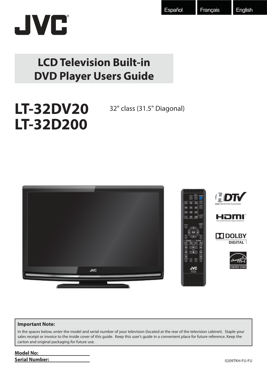 JVC胜利LT-32DV20液晶电视使用手册-0 JVC胜利LT-32DV20液晶电视使用手册-0