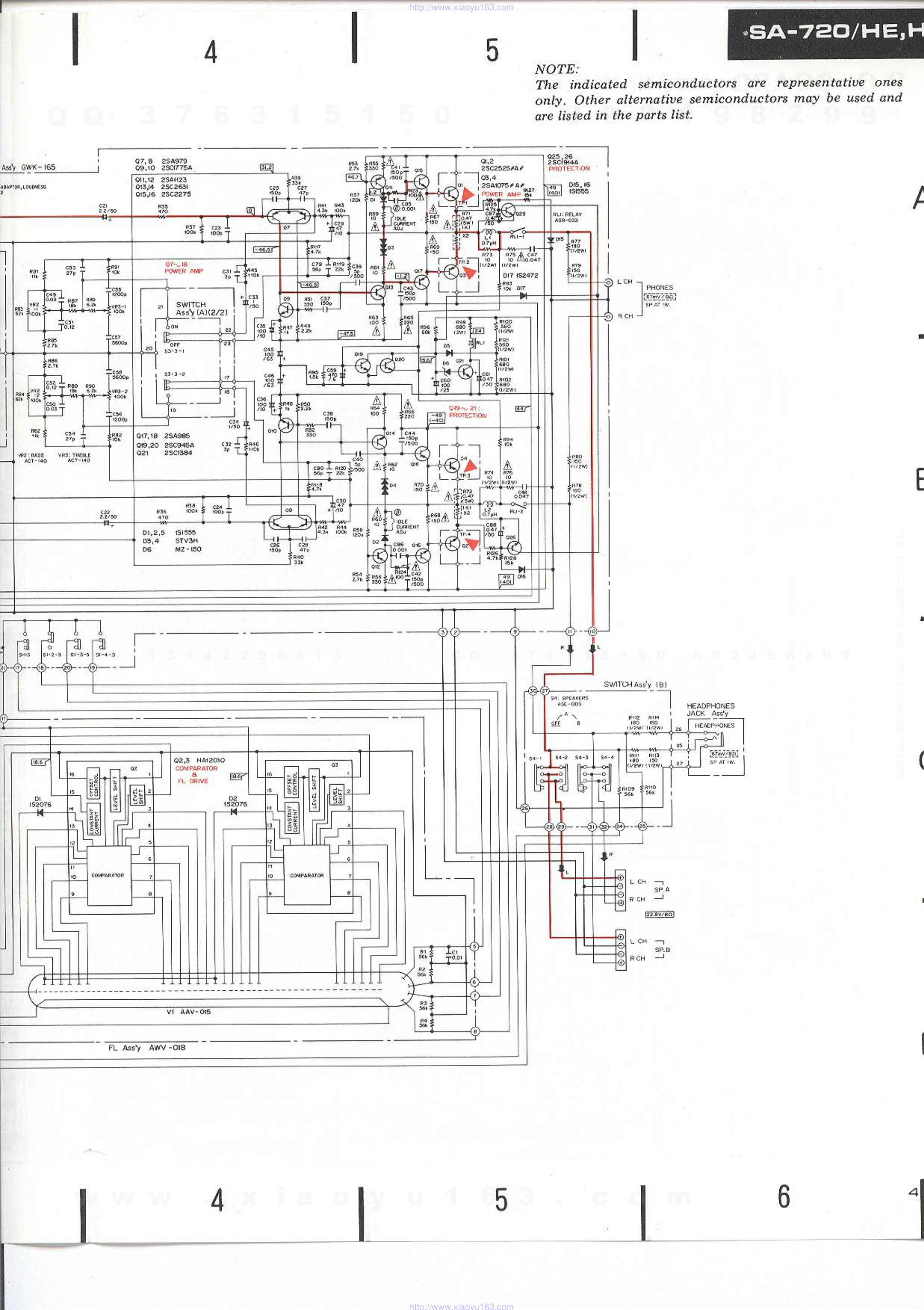 先锋PIONEER SA-720音响电路图-1 先锋PIONEER SA-720音响电路图-1