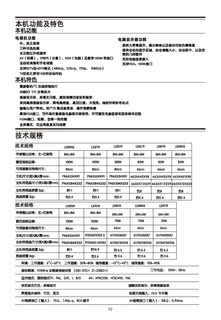 TCL王牌L37E19液晶彩电使用说明书-3