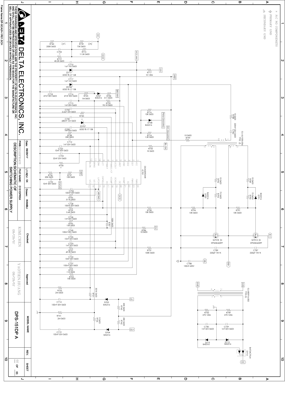 海尔DPS-151DP电源板电路图-1