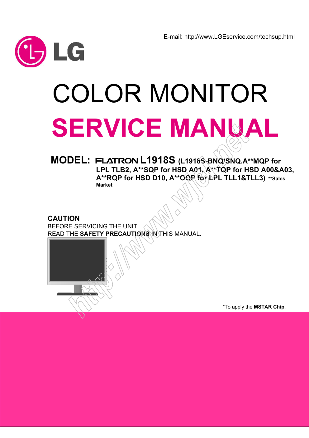 LG L1918S液晶显示器维修手册-0 LG L1918S液晶显示器维修手册-0