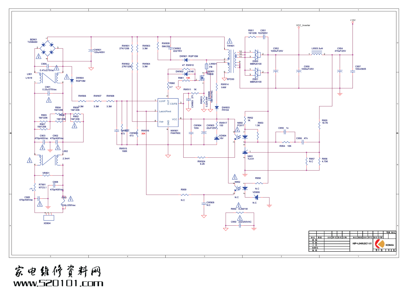 康佳LC24F566DC液晶电视35014886 34006621板电路原理图-0