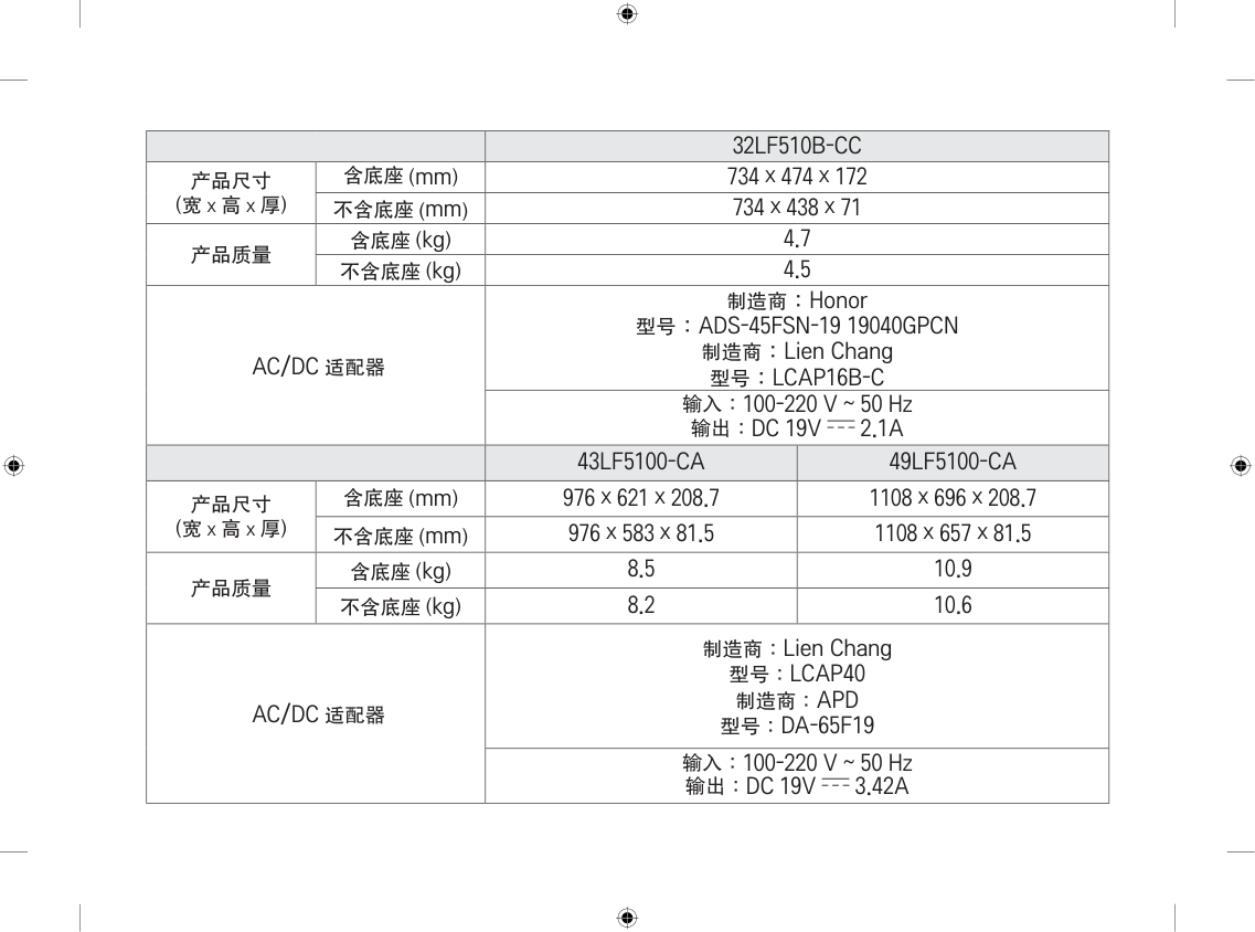 LG 32LF510B-CC液晶彩电使用说明书-5 LG 32LF510B-CC液晶彩电使用说明书-5