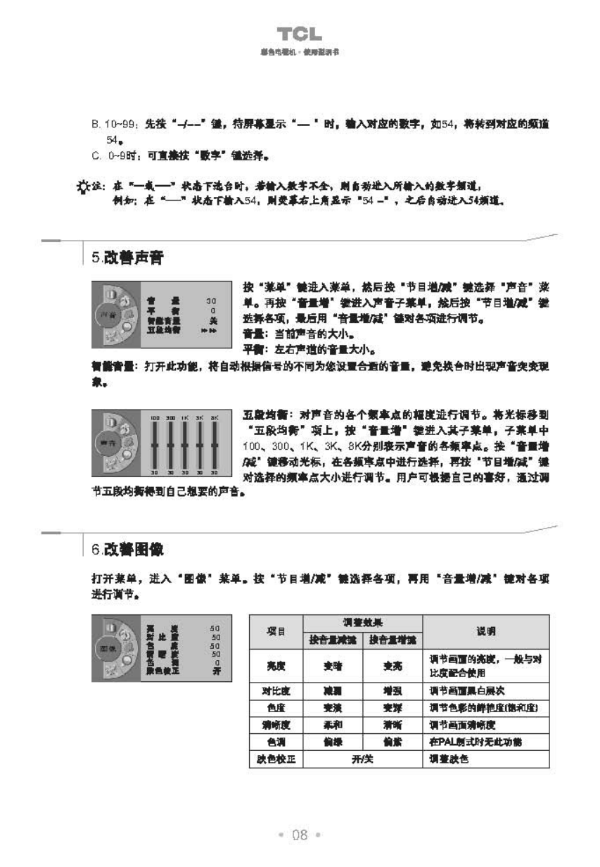 TCL王牌HD34B68I彩电使用说明书-8 TCL王牌HD34B68I彩电使用说明书-8