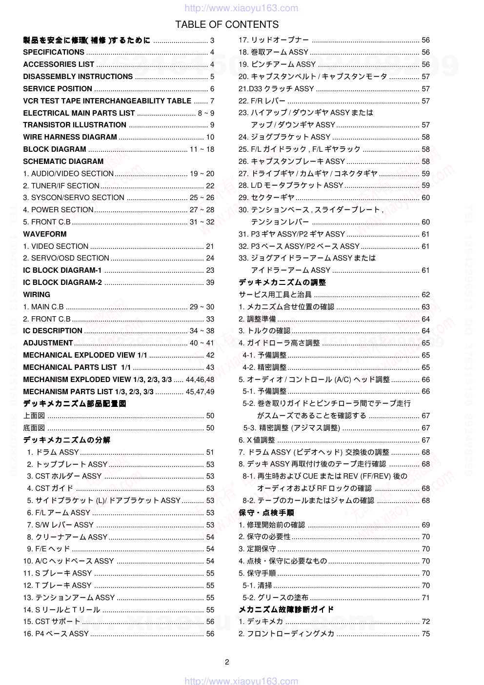 爱华AIWA HV-GR15D  CD播放机维修手册-1