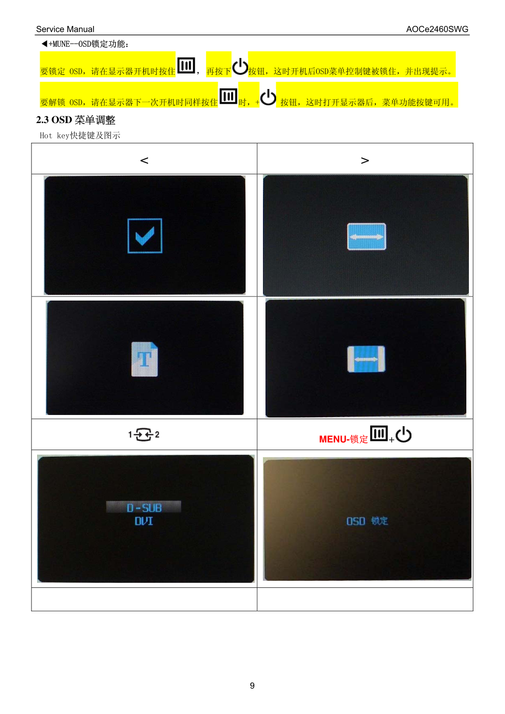 AOC e2460SWG液晶显示器维修手册-8