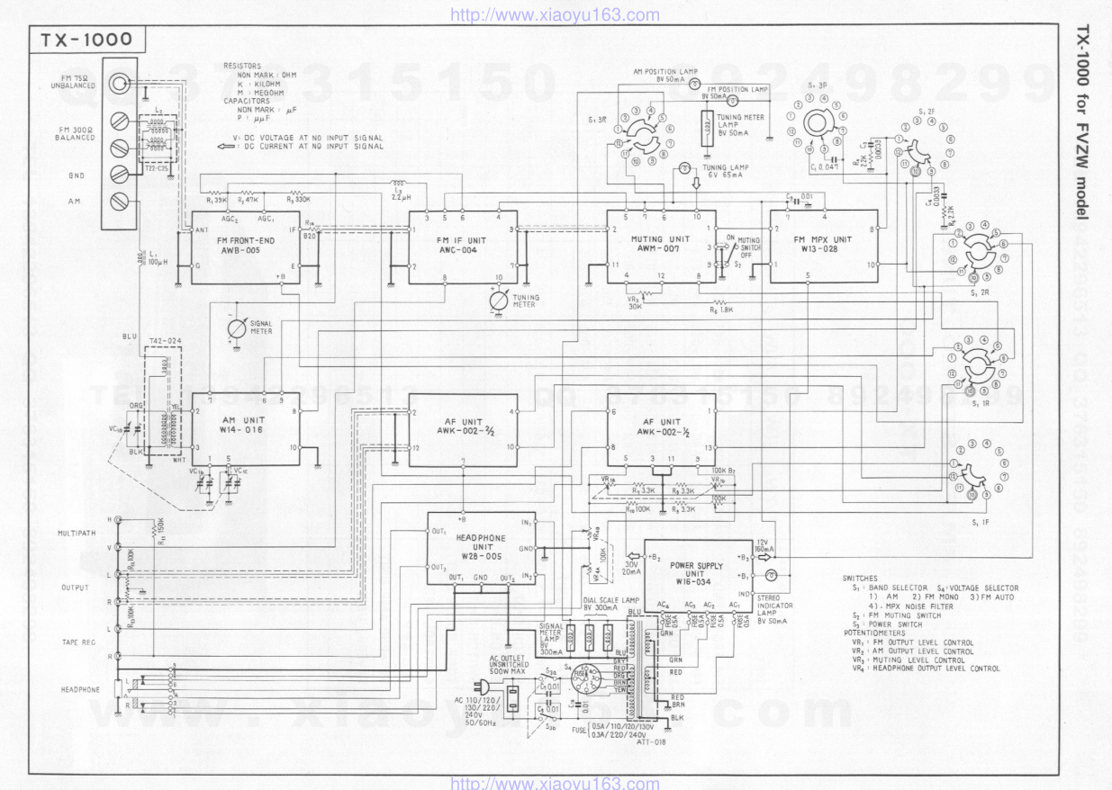 先锋PIONEER TX-1000电路图-1 先锋PIONEER TX-1000电路图-1