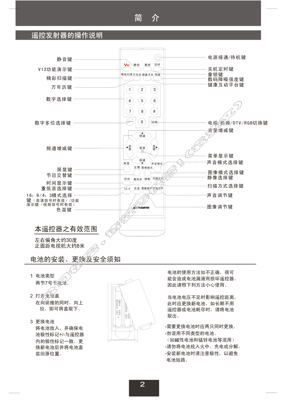 创维29T88HT(6D79机芯)彩电使用说明书-2 创维29T88HT(6D79机芯)彩电使用说明书-2