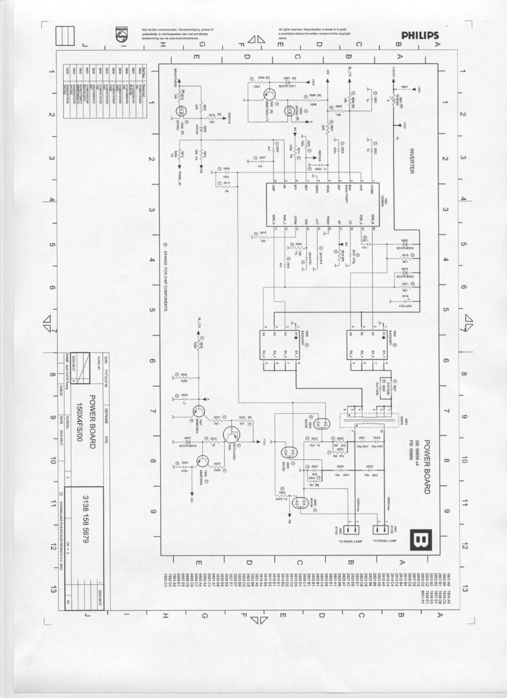 飞利浦150X4FS显示器电源板原理图-0
