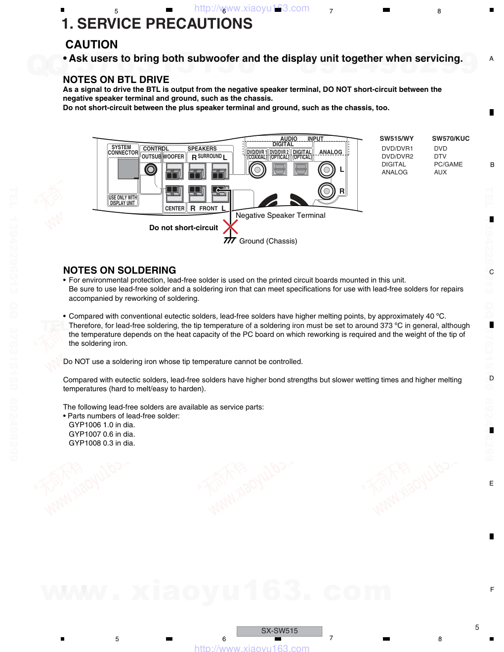 先锋PIONEER SX-SW515电路图-4 先锋PIONEER SX-SW515电路图-4
