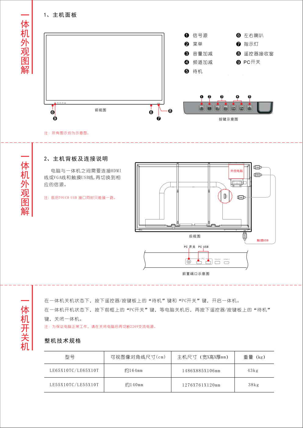 TCL王牌LE65X10TC触摸一体机使用说明书-2 TCL王牌LE65X10TC触摸一体机使用说明书-2