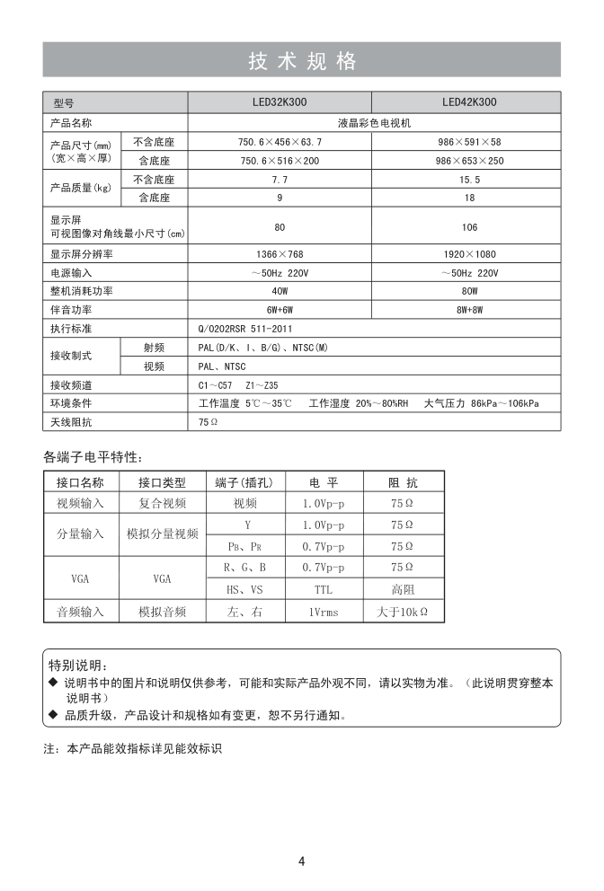 海信LED32K300液晶彩电使用说明书-4 海信LED32K300液晶彩电使用说明书-4