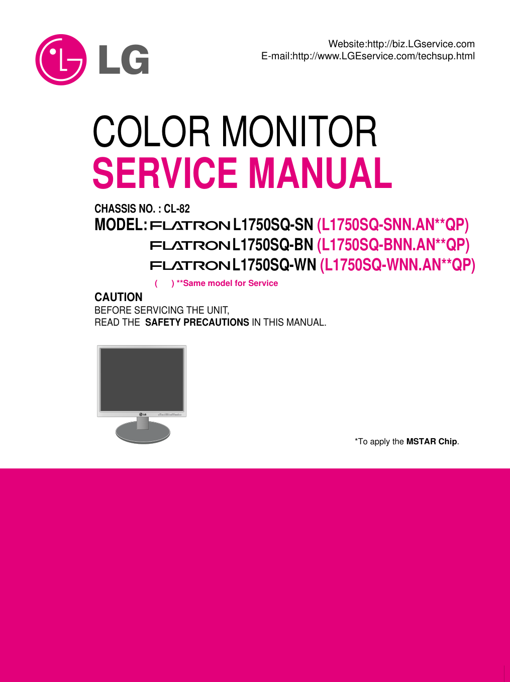 LG L1750SQ液晶显示器维修手册和图纸-0 LG L1750SQ液晶显示器维修手册和图纸-0
