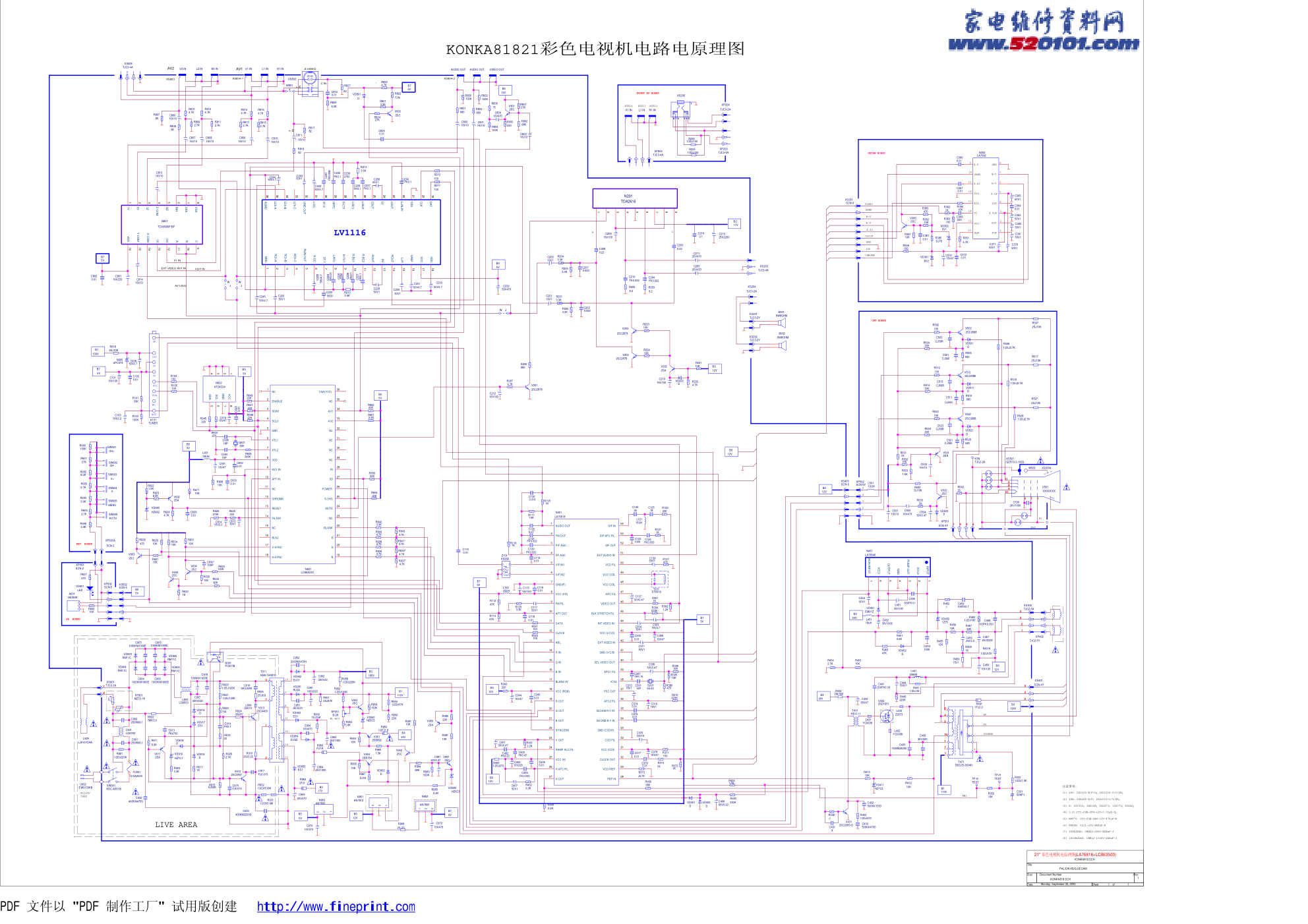 康佳81821彩色电视机原理图-0 康佳81821彩色电视机原理图-0