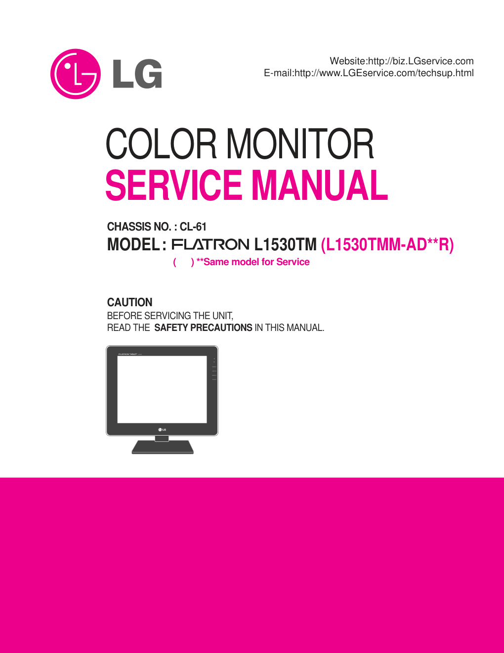 LG L1530TM液晶显示器维修手册和图纸-0 LG L1530TM液晶显示器维修手册和图纸-0