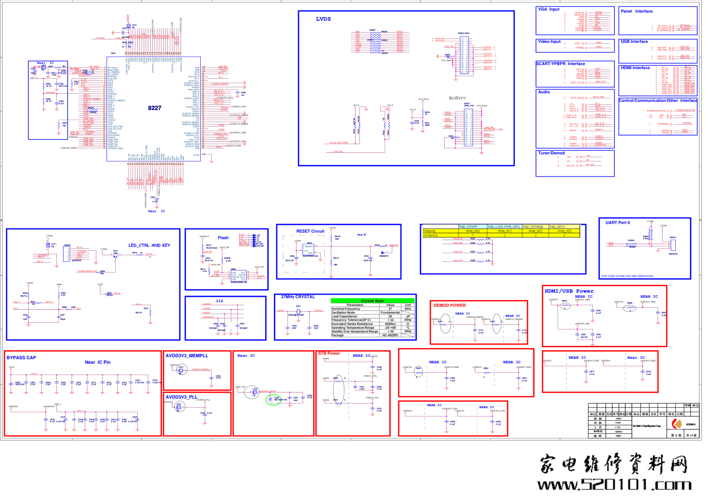 康佳LED37F3300CF液晶电视35017333板(MT8227机芯)电路原理图-2 康佳LED37F3300CF液晶电视35017333板(MT8227机芯)电路原理图-2