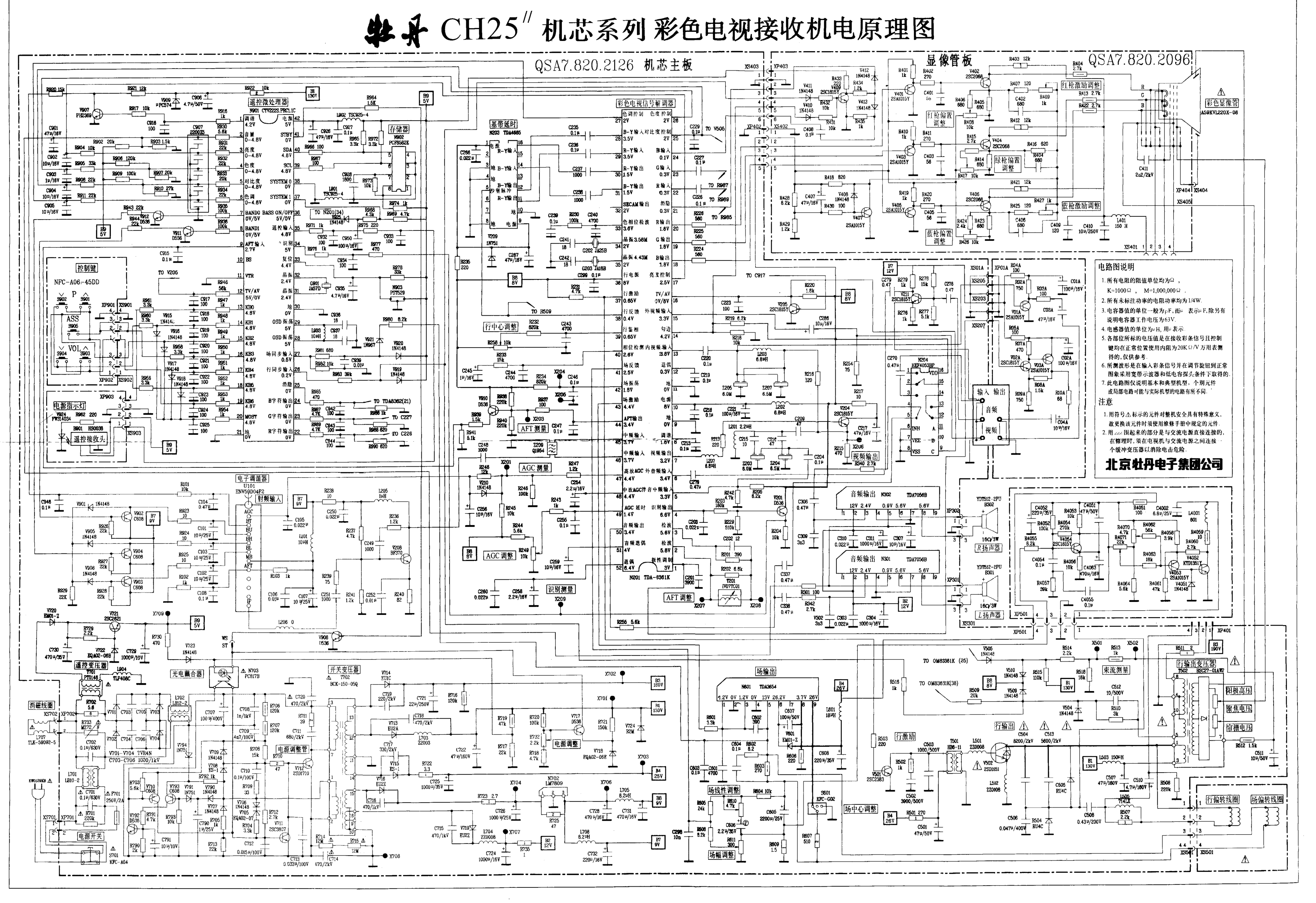 牡丹25寸彩电电路原理图-0