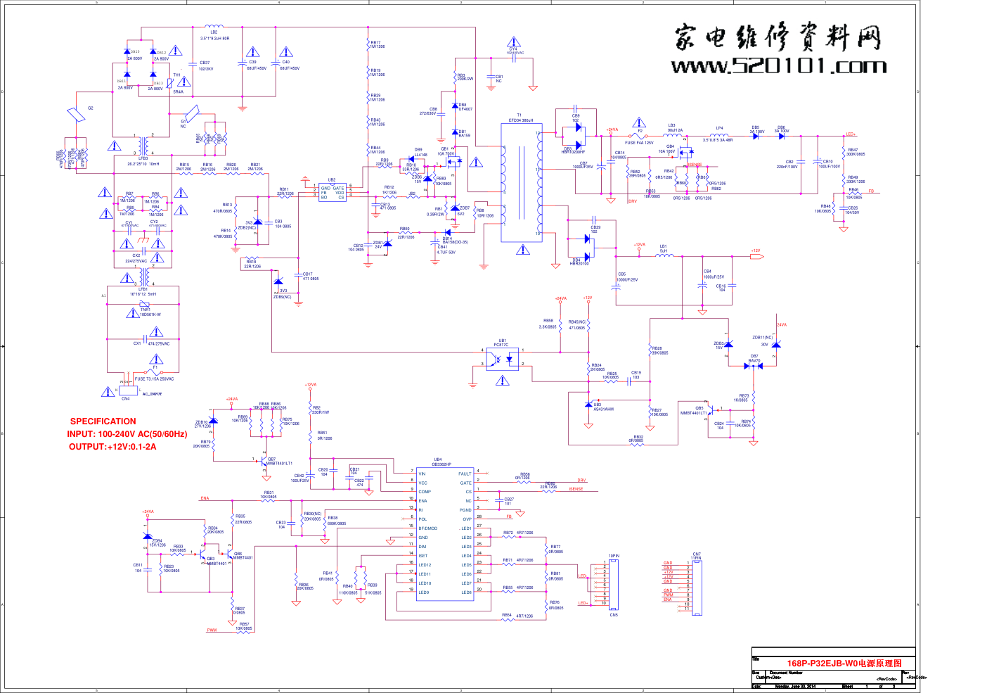 创维液晶168P-P32EJB-W0电源板电路原理图-0