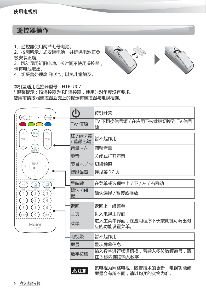 海尔LE43AL88彩电使用说明书-9 海尔LE43AL88彩电使用说明书-9