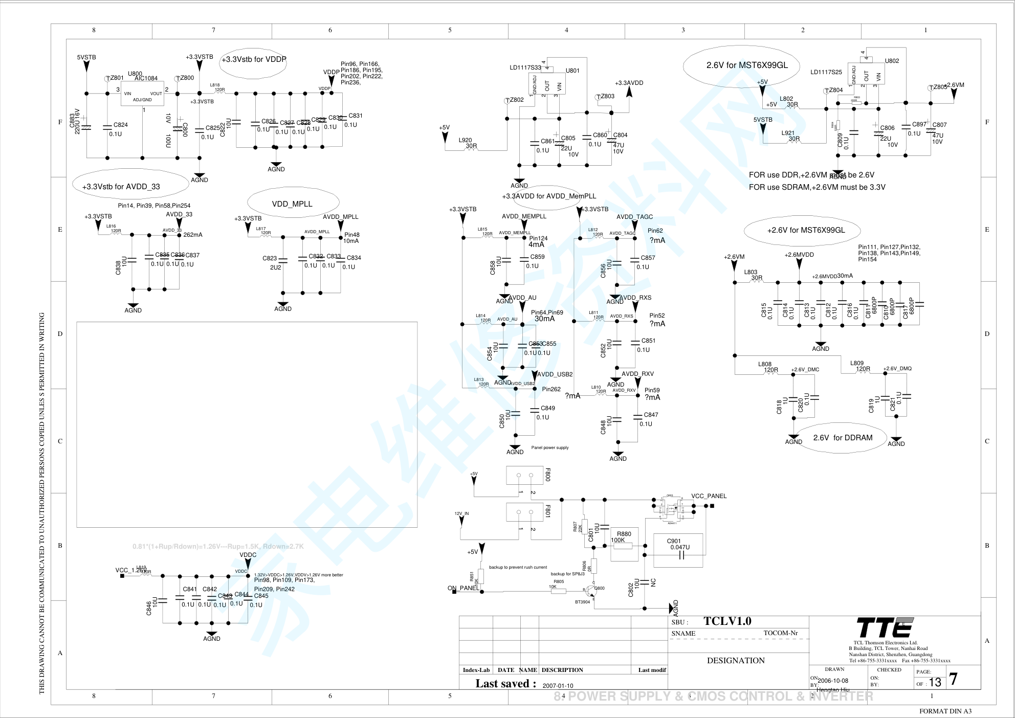 TCL王牌L40X9FRM(MS91C机芯)液晶电视电路原理图-8 TCL王牌L40X9FRM(MS91C机芯)液晶电视电路原理图-8