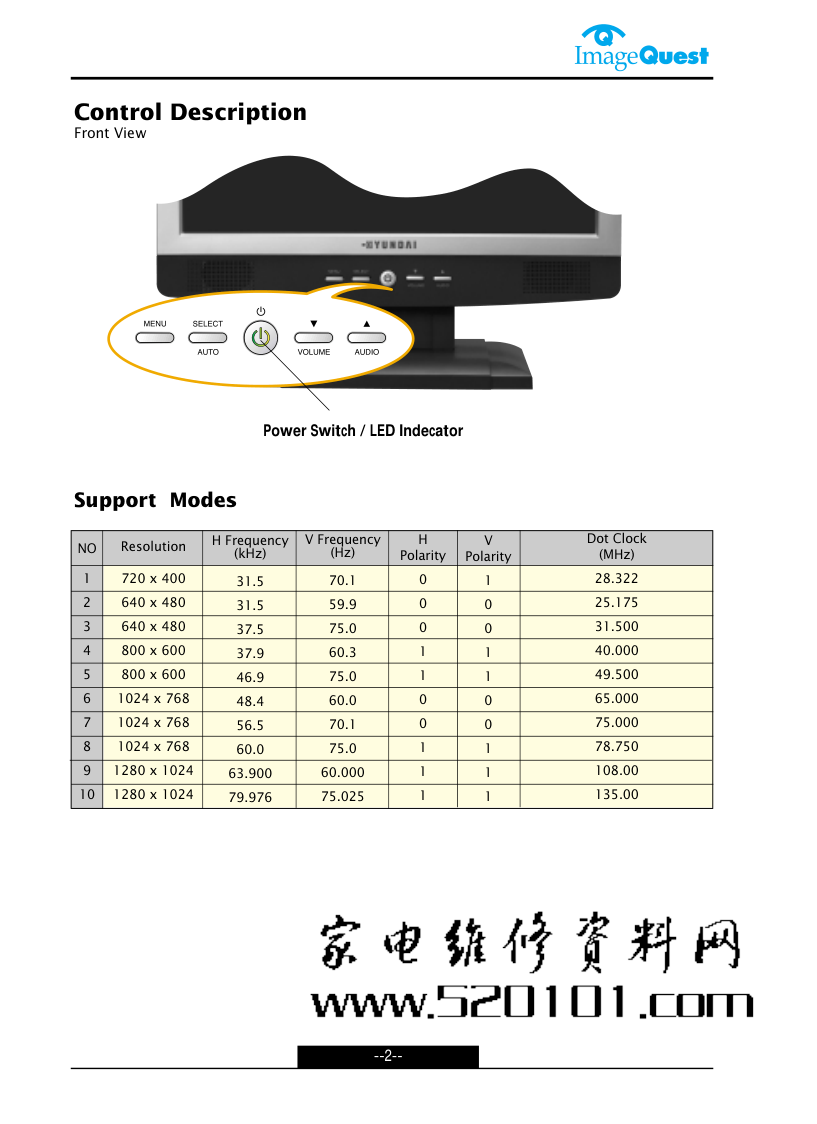 现代L70S液晶显示器维修手册-2 现代L70S液晶显示器维修手册-2