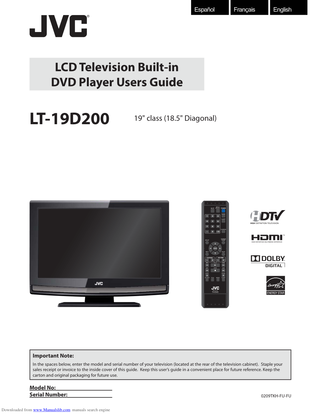 JVC胜利LT-19D200液晶电视使用手册-0 JVC胜利LT-19D200液晶电视使用手册-0