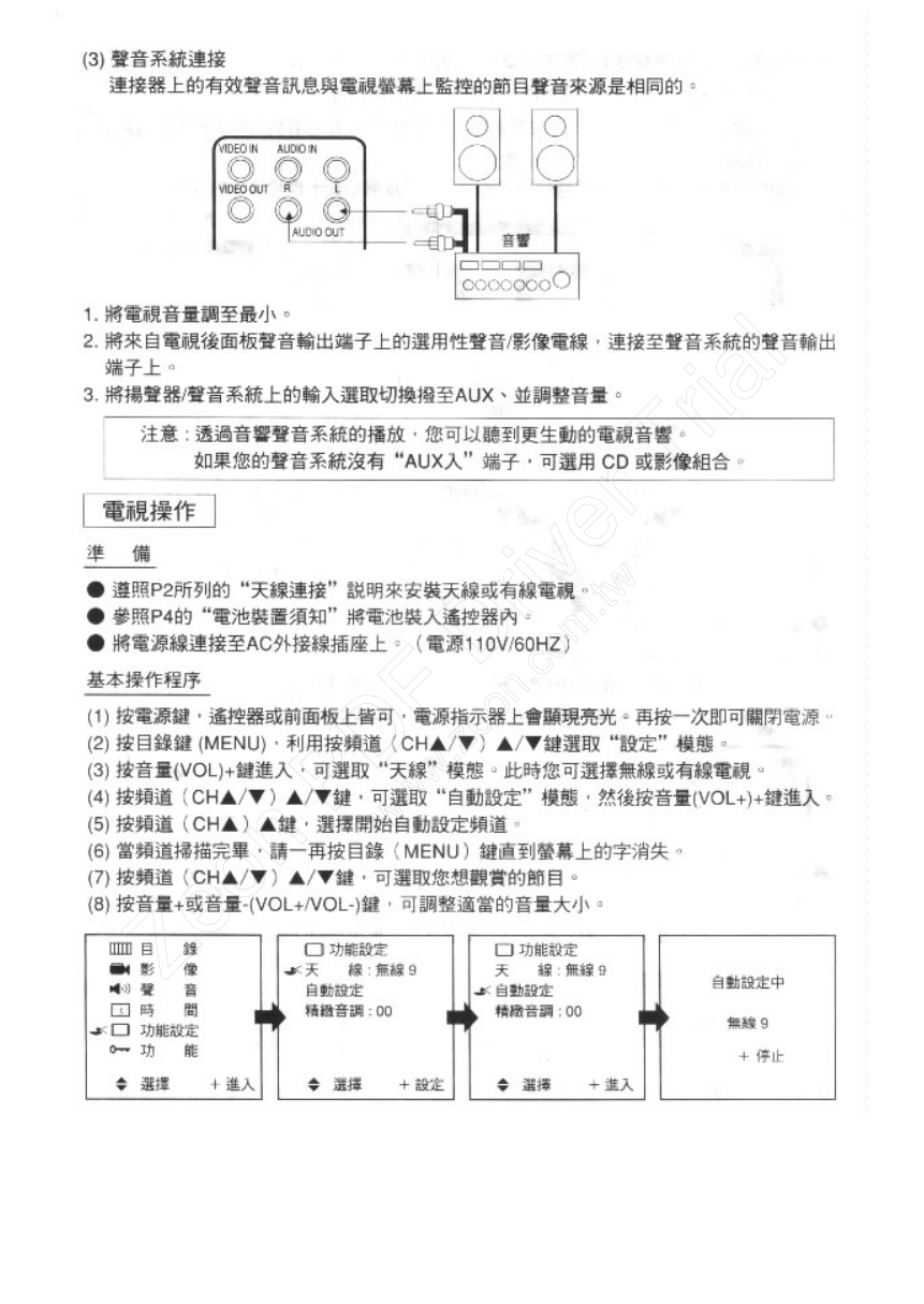 歌林CT-2101K型电视机使用说明书-6 歌林CT-2101K型电视机使用说明书-6