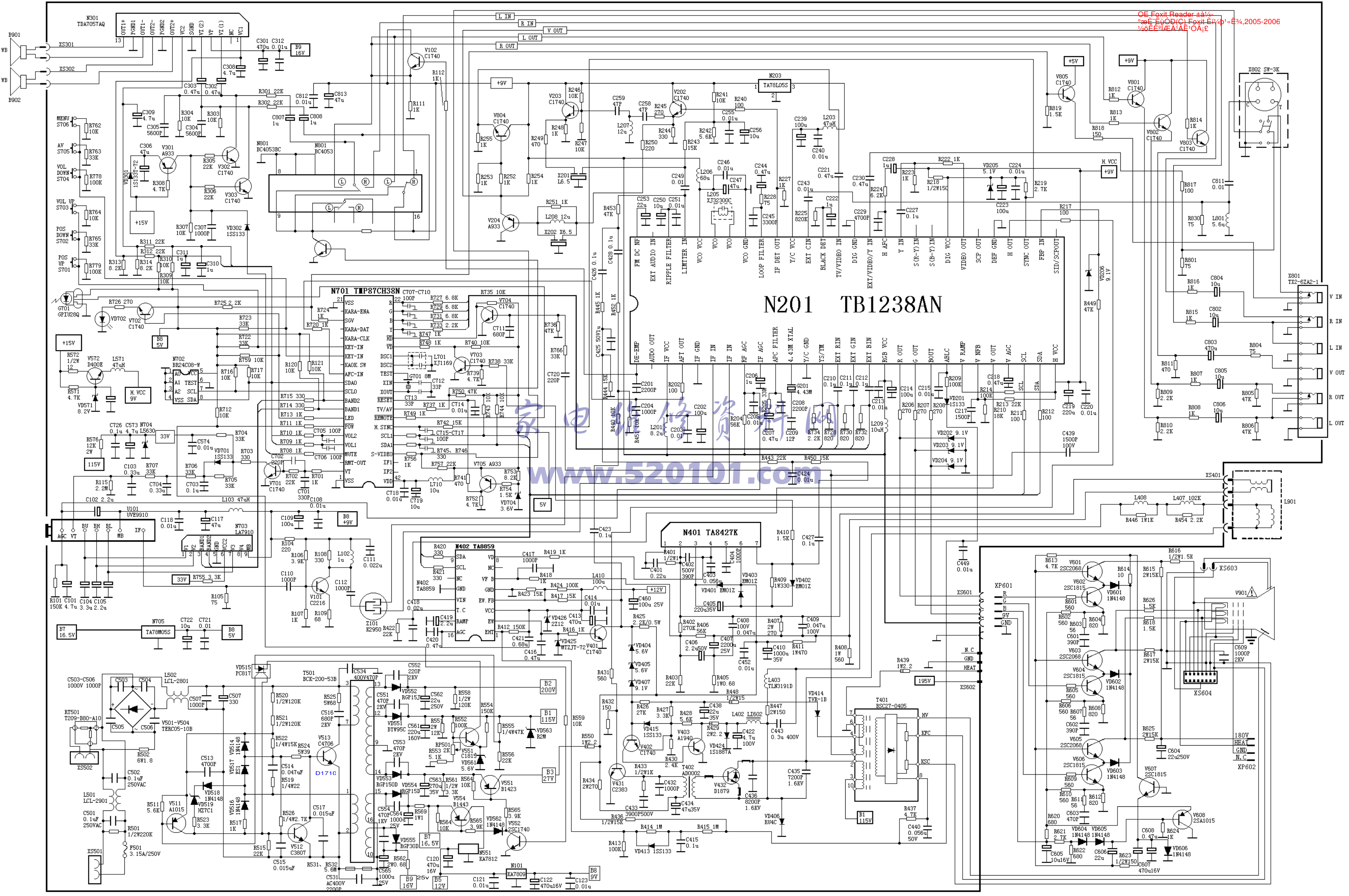 金星D2518 D2502 D2523(TMP87CH38N+TB1238AN)彩电图纸-0 金星D2518 D2502 D2523(TMP87CH38N+TB1238AN)彩电图纸-0