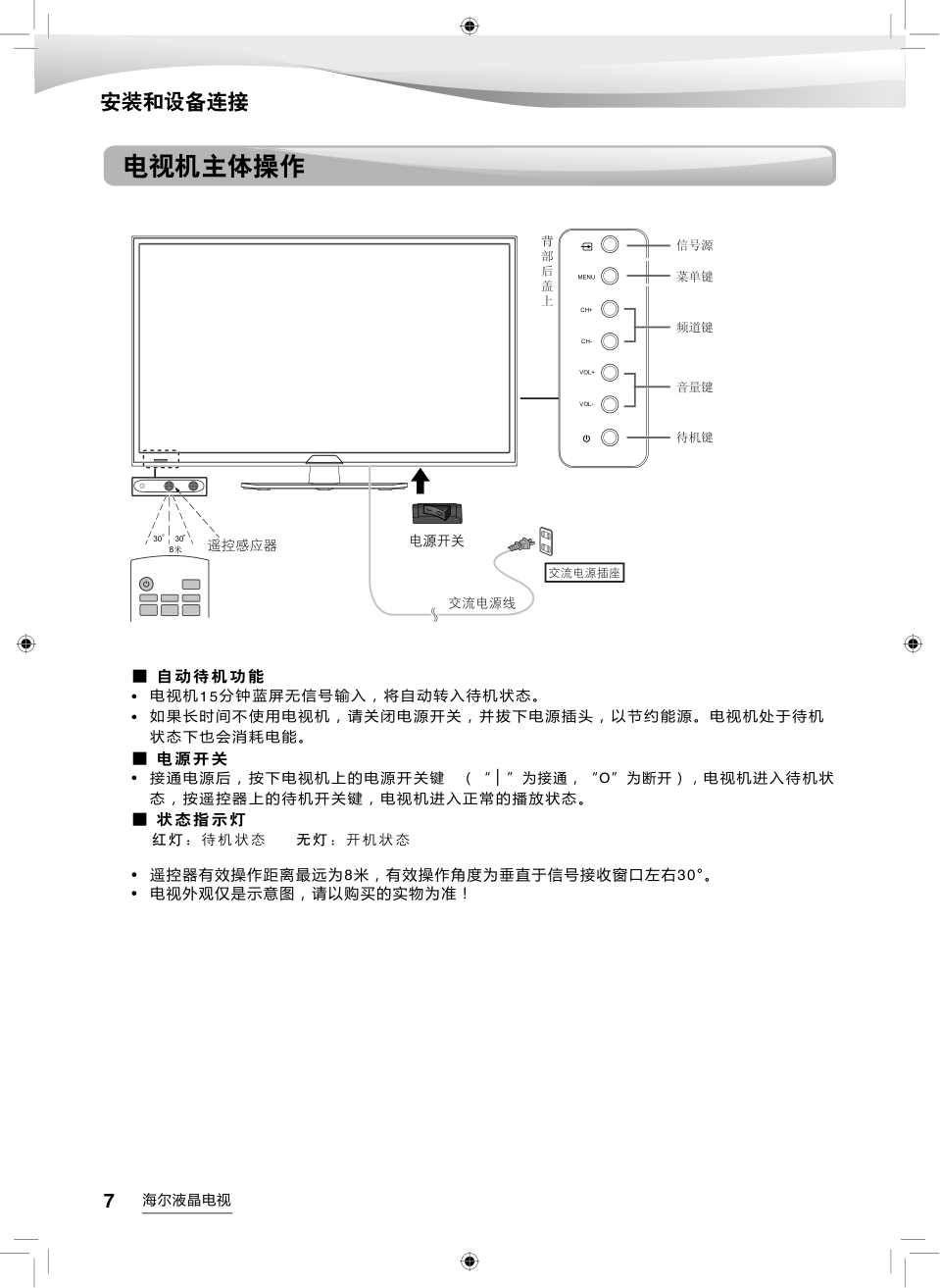 海尔55A5液晶彩电使用说明书-7
