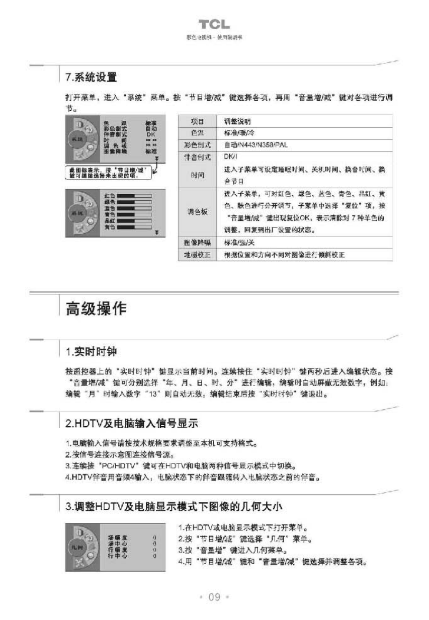 TCL王牌HD25B68彩电使用说明书-9