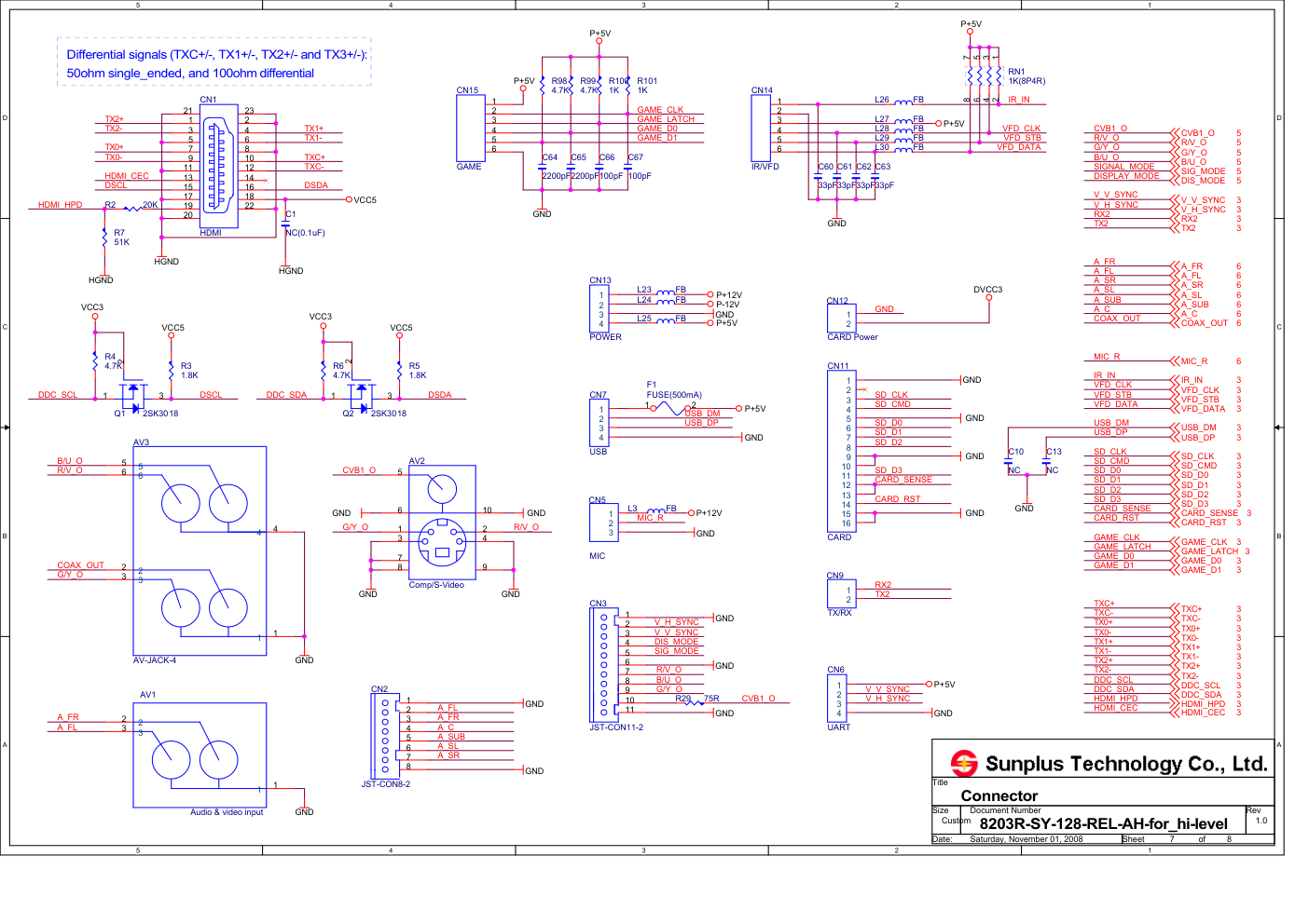 基于SPHE8203R的8203R-SY-128-REL-AH-for_hi-level电路板电路图-6 基于SPHE8203R的8203R-SY-128-REL-AH-for_hi-level电路板电路图-6