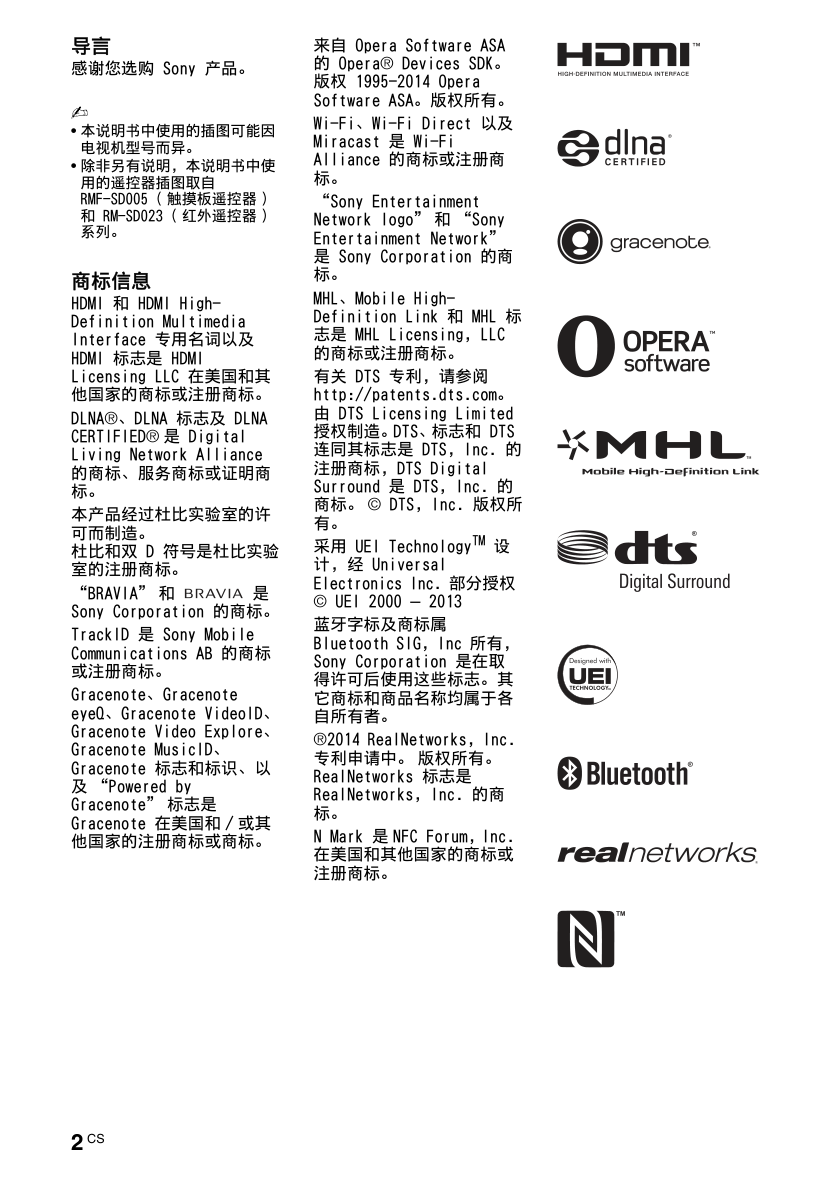 索尼KD-79X9000B液晶彩电使用说明书-1 索尼KD-79X9000B液晶彩电使用说明书-1
