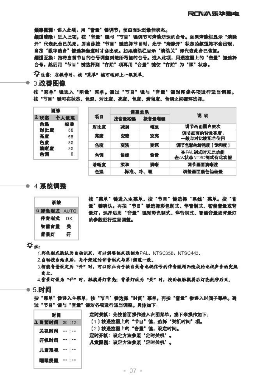 乐华25A2B彩电使用说明书-7 乐华25A2B彩电使用说明书-7