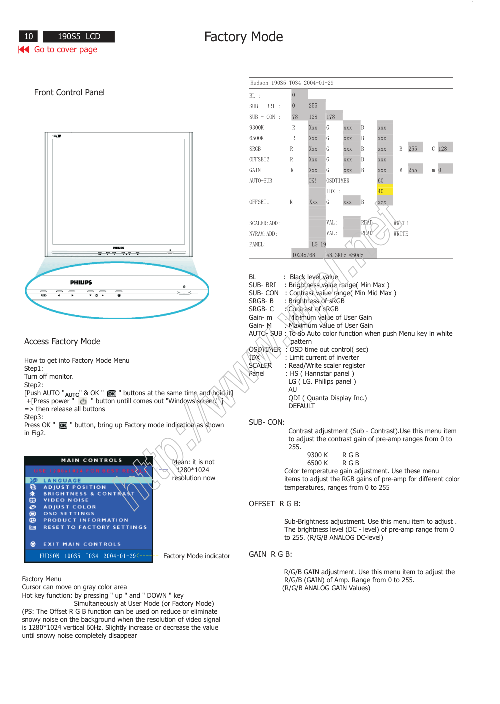 飞利浦190S5CB00液晶显示器维修手册和原理图-9