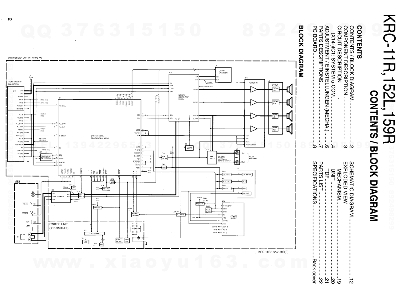 建伍KENWOOD KRC-159RA CD影碟播放机维修手册-1 建伍KENWOOD KRC-159RA CD影碟播放机维修手册-1